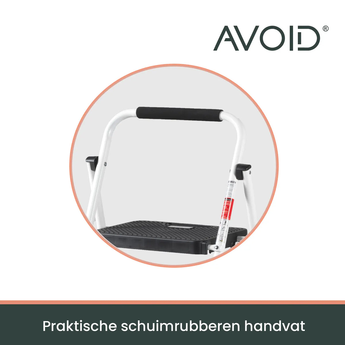 AVOID Huishoudtrap – Keukentrap Opstapkrukje – Inklapbare Trapladder – Wit – Veilig & Stabiel Avoid