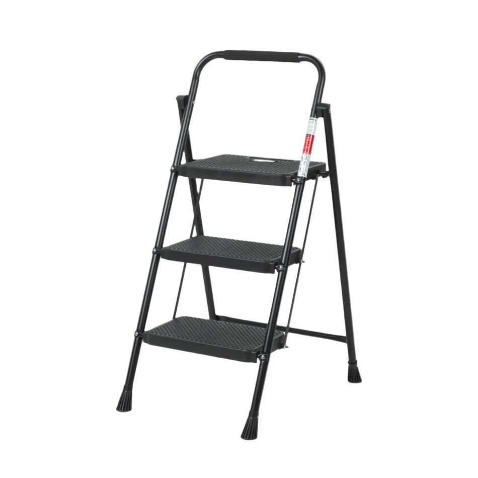 AVOID Huishoudtrap – Keukentrap Opstapkrukje – Inklapbare Trapladder – Zwart – Veilig & Stabiel Avoid