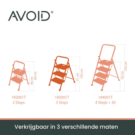 AVOID Huishoudtrap – Keukentrap Opstapkrukje – Inklapbare Trapladder – Zwart – Veilig & Stabiel Avoid