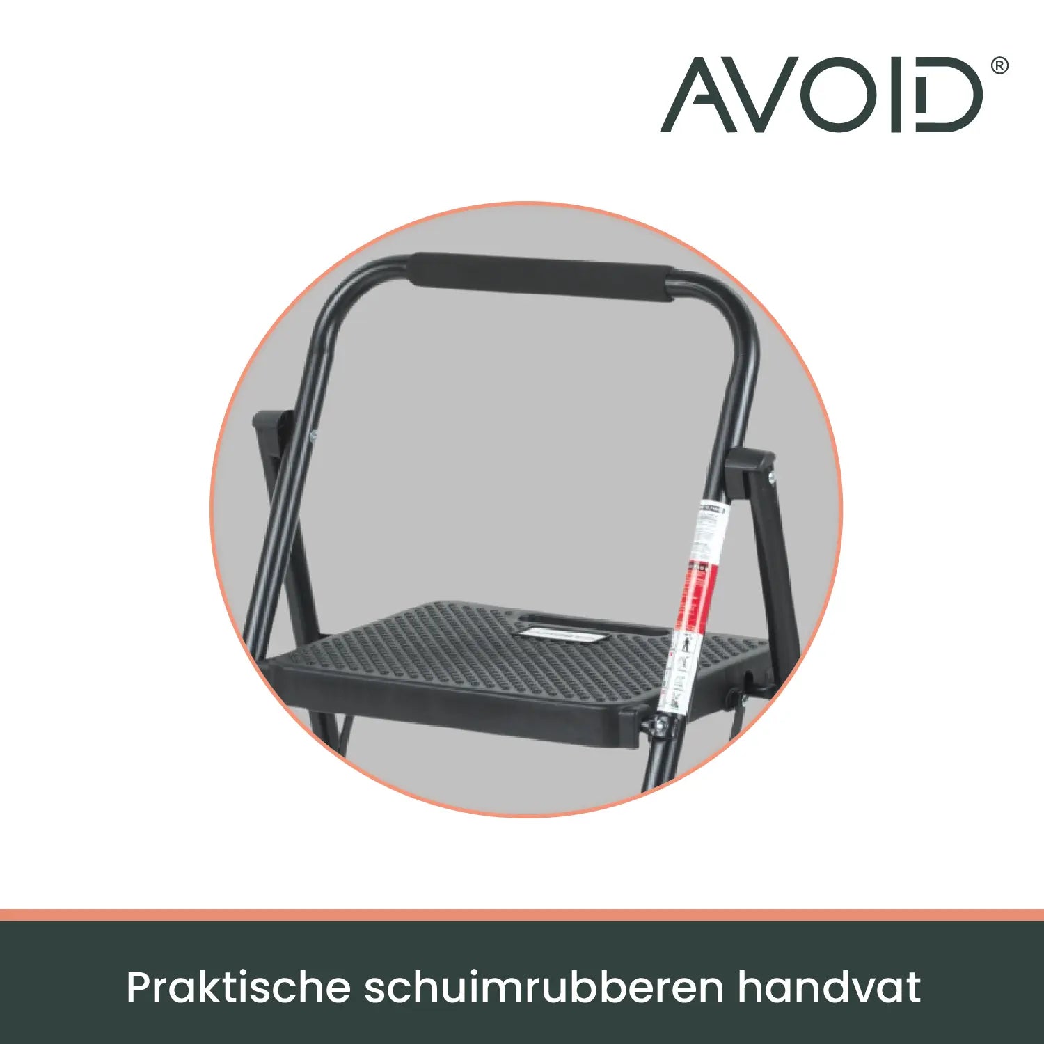 AVOID Huishoudtrap – Keukentrap Opstapkrukje – Inklapbare Trapladder – Zwart – Veilig & Stabiel Avoid