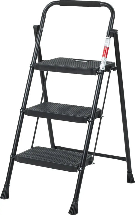 AVOID Huishoudtrap – Keukentrap Opstapkrukje – Inklapbare Trapladder – Zwart – Veilig & Stabiel Avoid