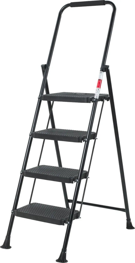 AVOID Huishoudtrap – Keukentrap Opstapkrukje – Inklapbare Trapladder – Zwart – Veilig & Stabiel Avoid