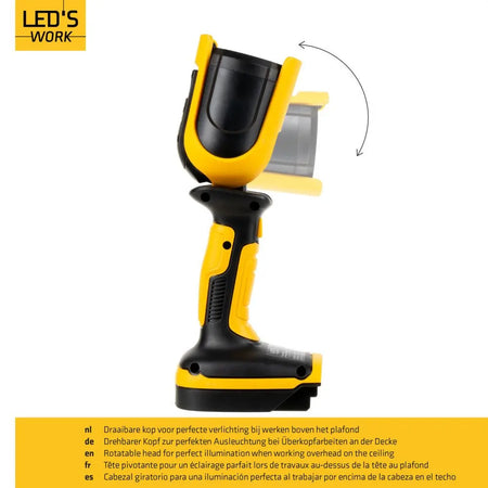 LED's Work 18V Accu werklamp incl Adapters voor elektrisch gereedschap - 5W 500lm 5000K - IP20 IK08 LED.nl