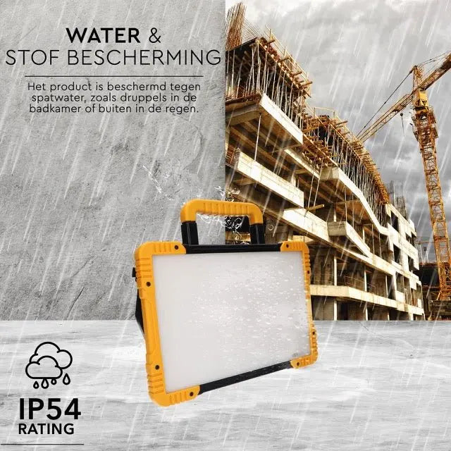 LED's Work Draadloze LED Bouwlamp 5200 - Werkt op accu's van Makita, Bosch, Dewalt, Milwaukee, Metabo – IP54 LED.nl