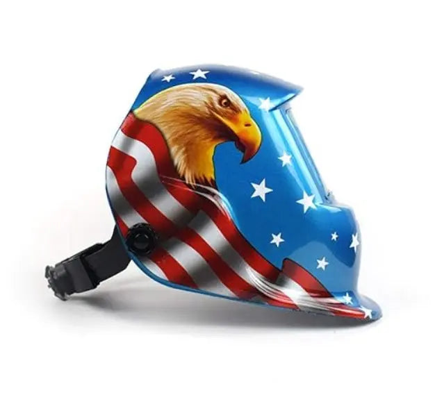 Zwarte automatische lashelm met verstelbare maat en zelfverduisterend DIN 9-13 scherm.