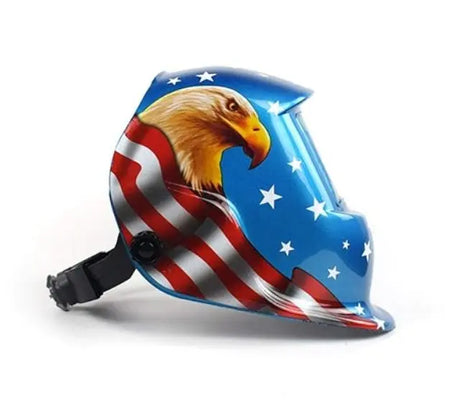 Zwarte automatische lashelm met verstelbare maat en zelfverduisterend DIN 9-13 scherm.