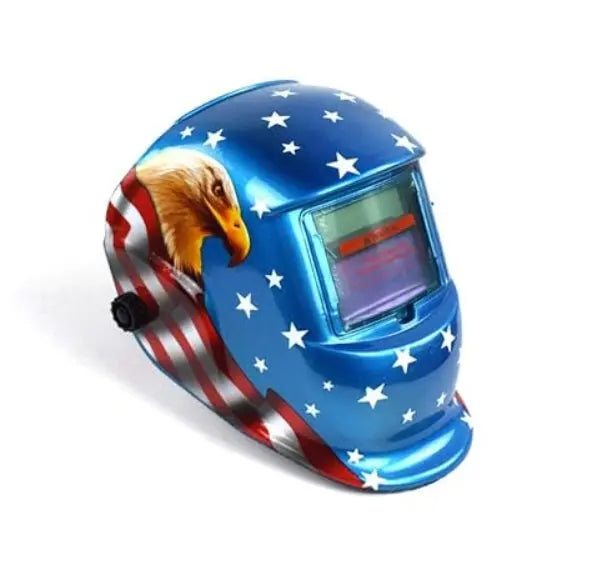 Automatische lashelm met zelfverduisterend filter en breed gezichtsveld voor veilig lassen.