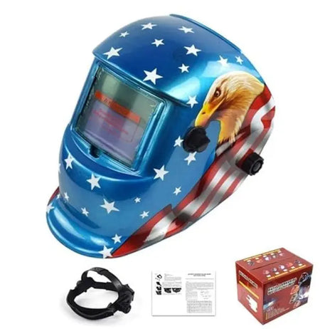 Automatische lashelm met DIN 9-13, UV-bescherming en een breed gezichtsveld.