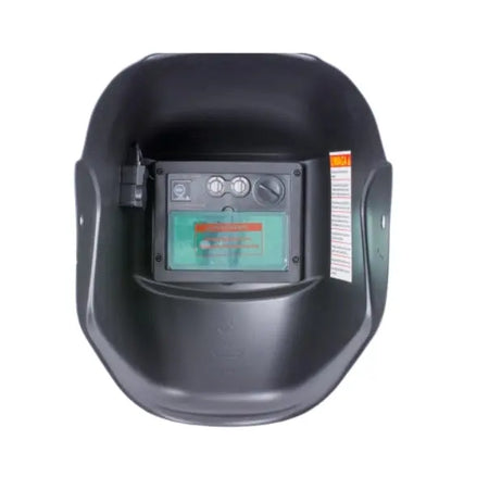 Zwarte automatische lashelm met verstelbare afmetingen en zelfverduisterend DIN 9-13 filter.