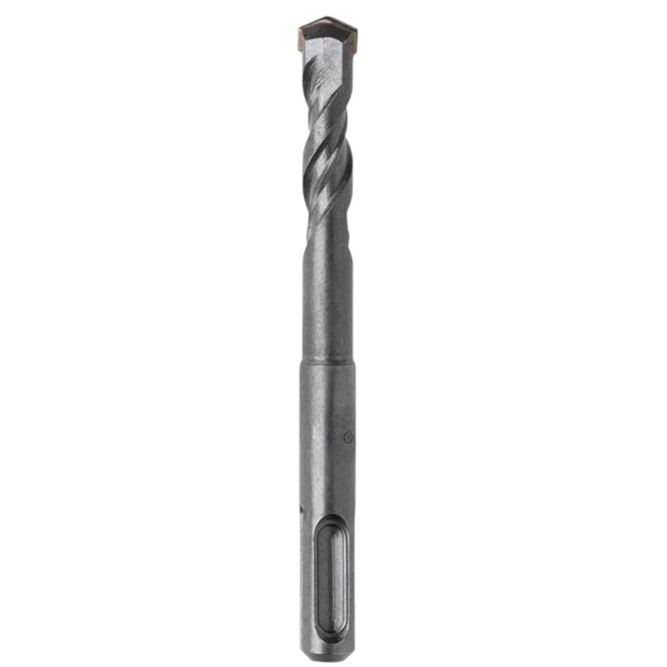 Een grijze SDS-plus betonboor van 5 mm met een tweesnijdende kop en spiraal.
