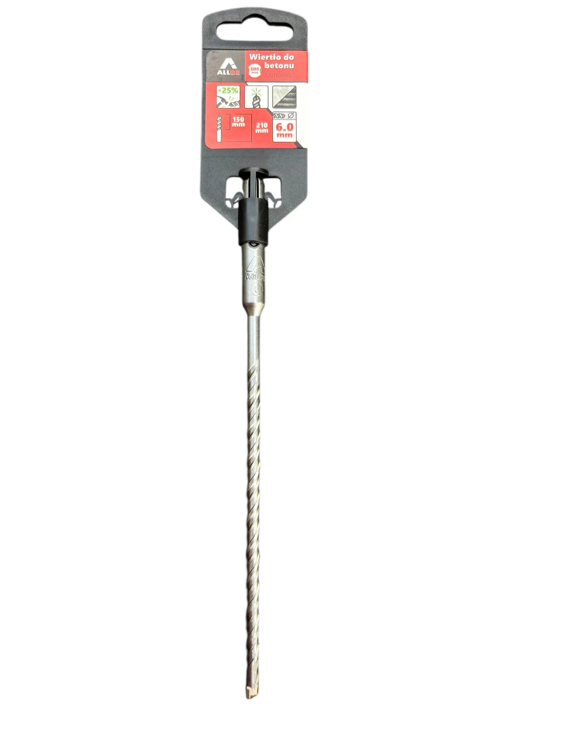 Een SDS-plus betonboor van 6.0 mm met een lengte van 210 mm.