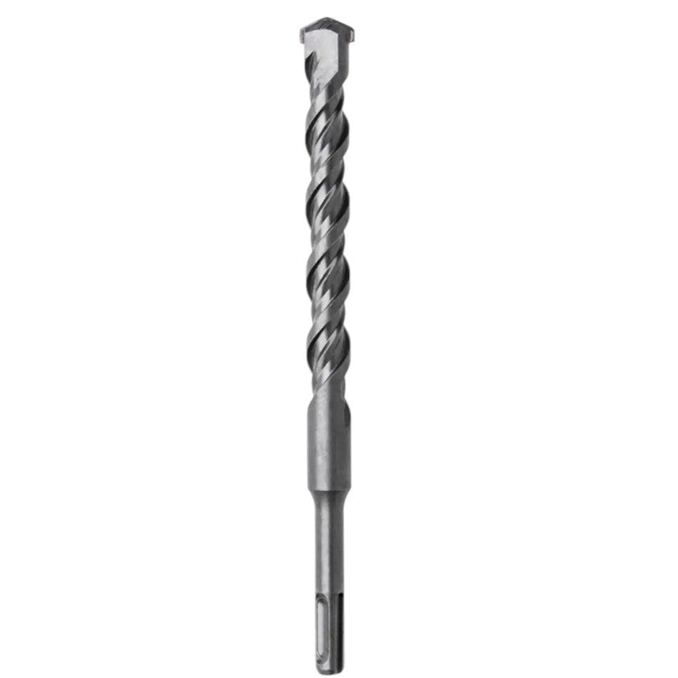 Een grijze SDS-plus betonboor van 5 mm met een tweesnijdende kop en spiraal.