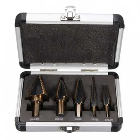 Titanium Coated Stappenboor Set 5-Delig - In Metalen koffer Top-Tools.nl