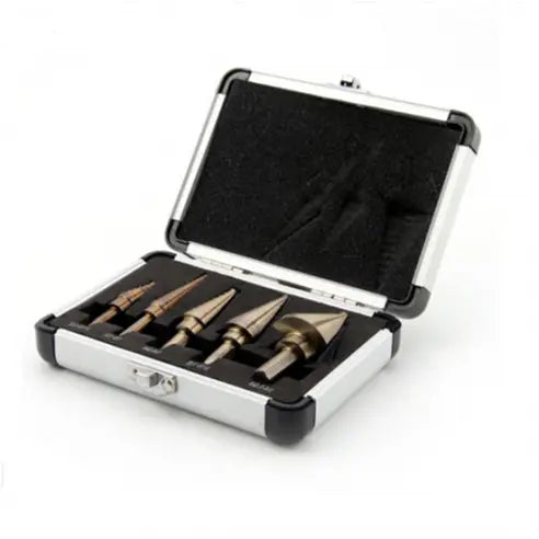 Titanium Coated Stappenboor Set 5-Delig - In Metalen koffer Top-Tools.nl