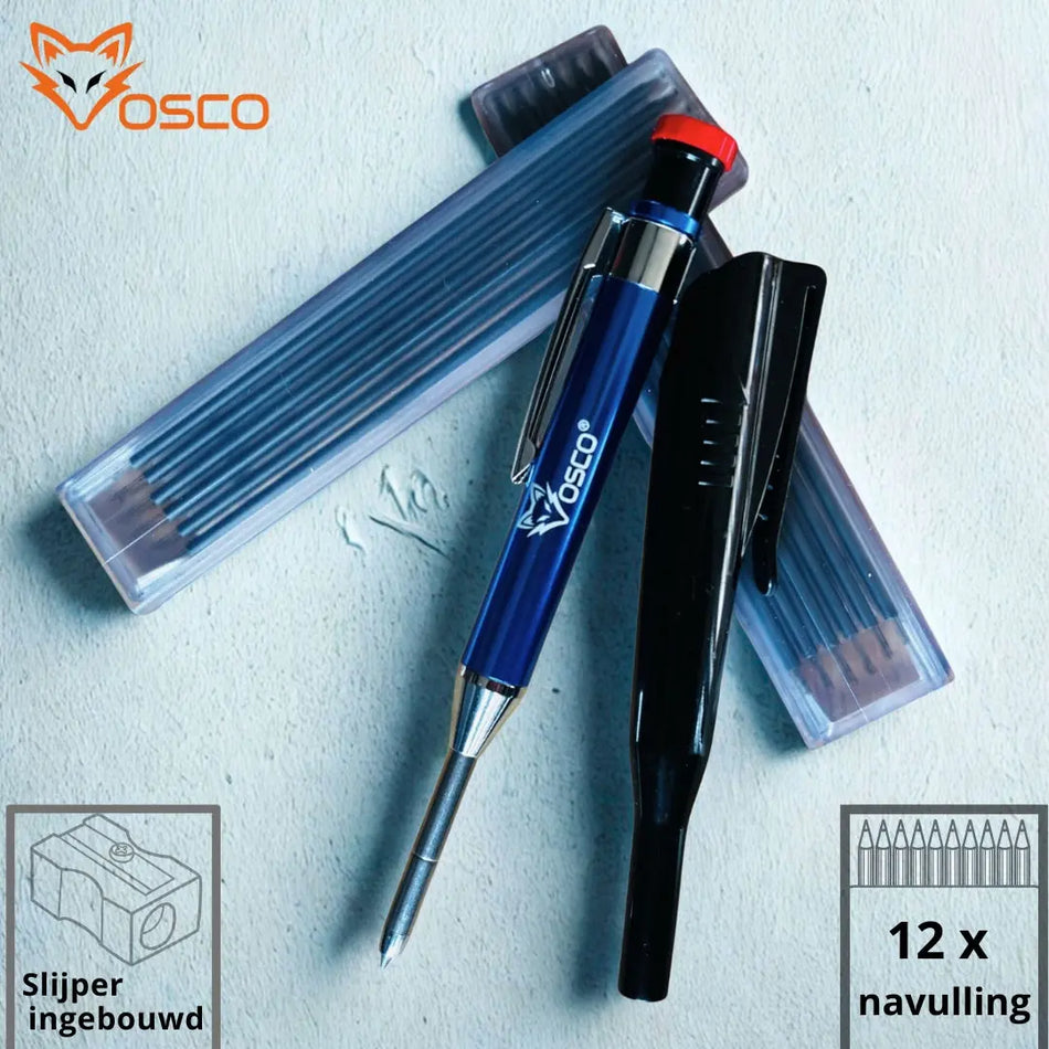 Vosco markeerpotlood navulbaar incl. 12x vullingen