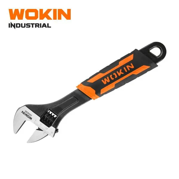 WOKIN 250 mm verstelbare moersleutel met zwart en oranje handvat.
