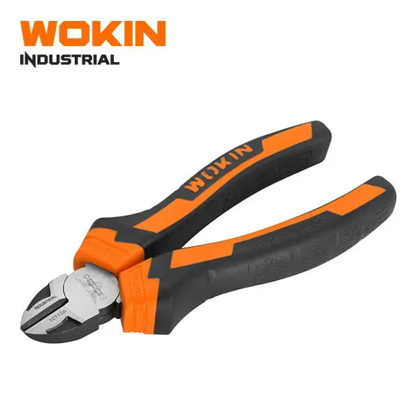 WOKIN zijkniptang met oranje en zwarte handvatten.