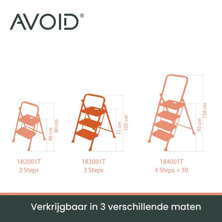 AVOID Huishoudtrap – Keukentrap Opstapkrukje – Inklapbare Trapladder – Wit – Veilig & Stabiel - Top - Tools.nl