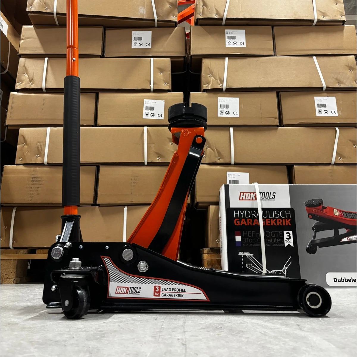 Garagekrik 3 ton extra laag | GRATIS PAD 40mm | 83mm - 505mm hoogte | dubbele plunjers | snelle hefboom - Top - Tools.nl