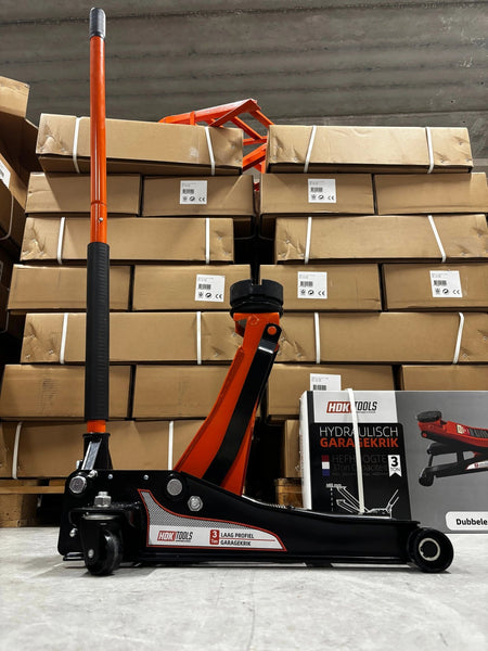Garagekrik 3 ton extra laag | GRATIS PAD 40mm | 83mm - 505mm hoogte | dubbele plunjers | snelle hefboom - Top - Tools.nl