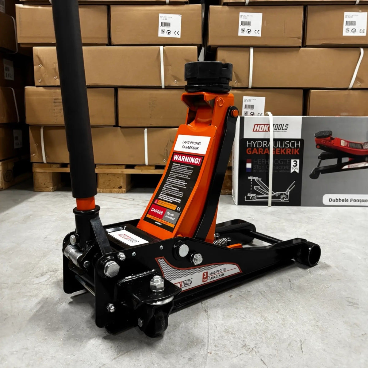 Garagekrik 3 ton extra laag | GRATIS PAD 40mm | 83mm - 505mm hoogte | dubbele plunjers | snelle hefboom - Top - Tools.nl