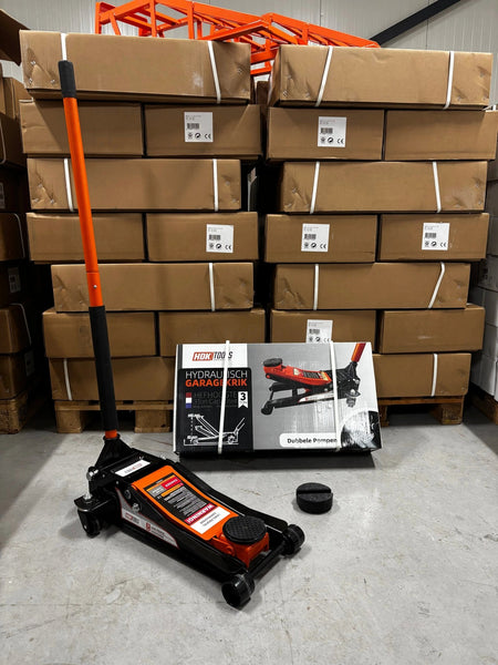 Garagekrik 3 ton extra laag | GRATIS PAD 40mm | 83mm - 505mm hoogte | dubbele plunjers | snelle hefboom - Top - Tools.nl