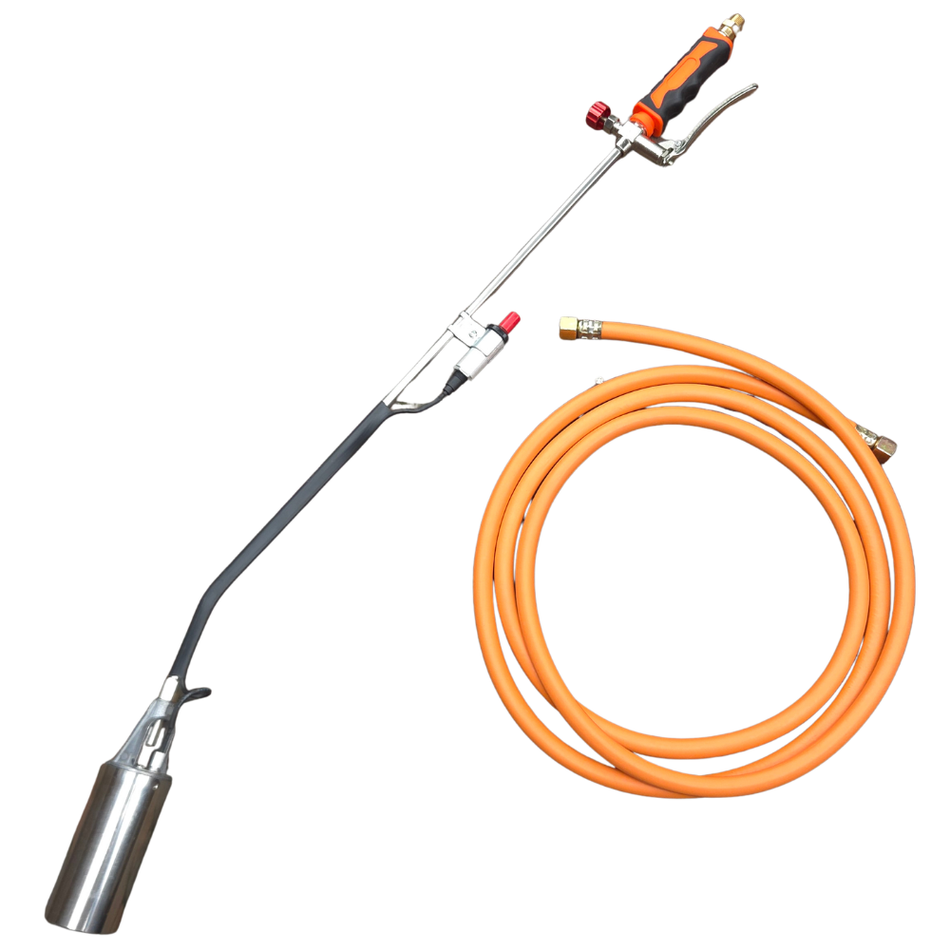 Gasbrander met Elektrische Ontsteking 90 cm – Professionele Propaanbrander – 3/8" Schroefkoppeling – Onkruidbrander & Dak brander