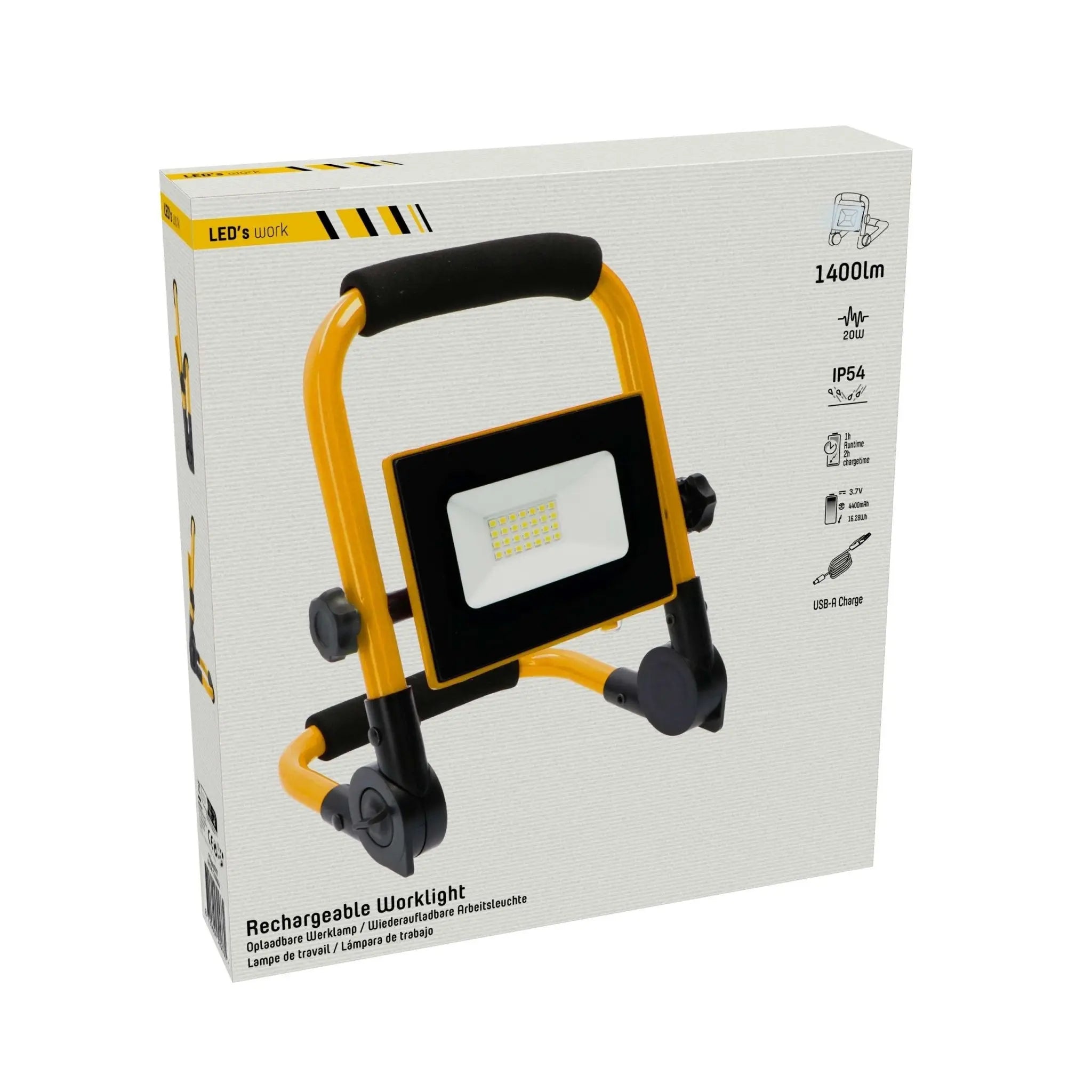 LED's Work Bouwlamp 1400 - Inklapbaar & Draaibaar - Stof - en waterbestendig - 20W - Top - Tools.nl