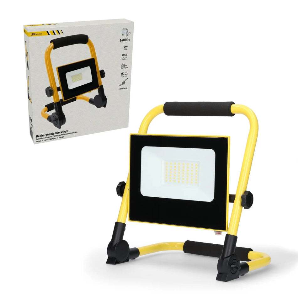 LED's Work Bouwlamp 1400 - Inklapbaar & Draaibaar - Stof - en waterbestendig - 20W - Top - Tools.nl