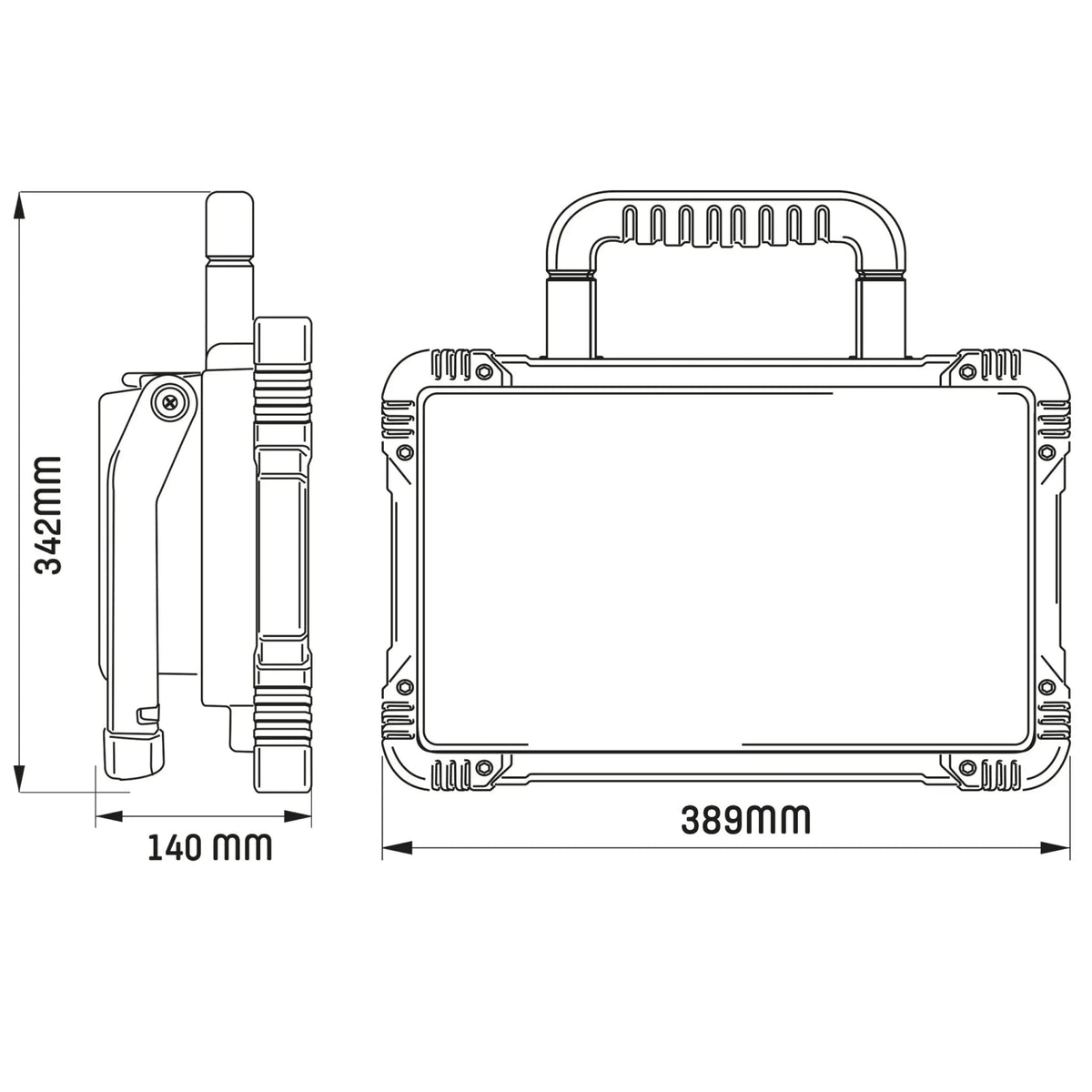 LED's Work Draadloze LED Bouwlamp 5200 - Werkt op accu's van Makita, Bosch, Dewalt, Milwaukee, Metabo – IP54 - Top - Tools.nl