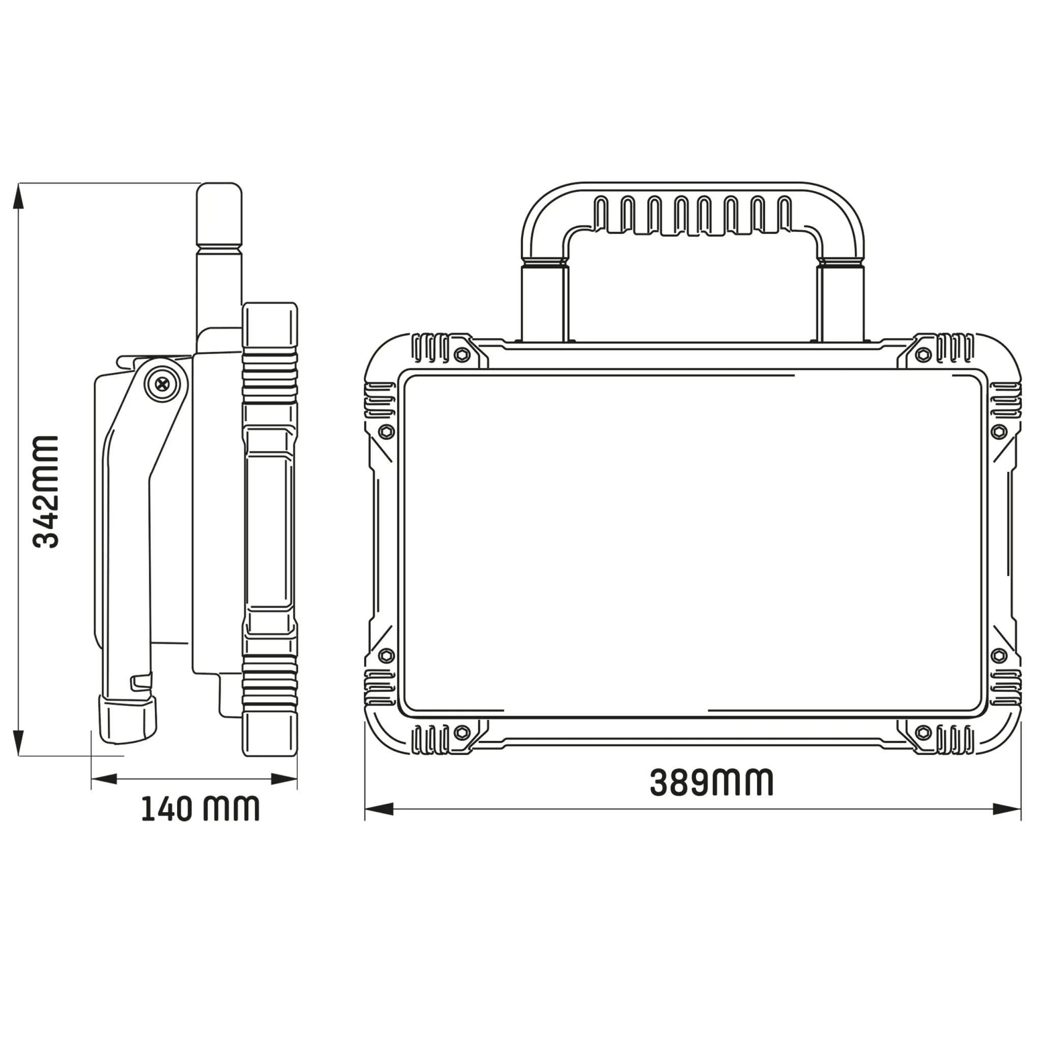 LED's Work Draadloze LED Bouwlamp 5200 - Werkt op accu's van Makita, Bosch, Dewalt, Milwaukee, Metabo – IP54 - Top - Tools.nl