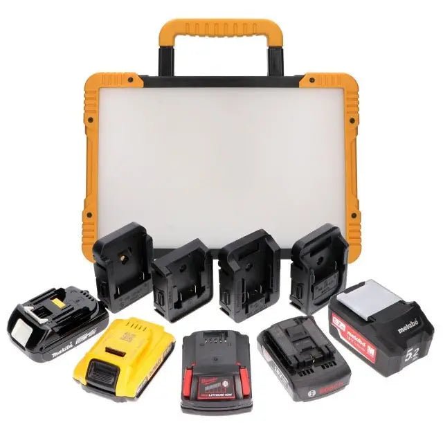 LED's Work Draadloze LED Bouwlamp 5200 - Werkt op accu's van Makita, Bosch, Dewalt, Milwaukee, Metabo – IP54 - Top - Tools.nl