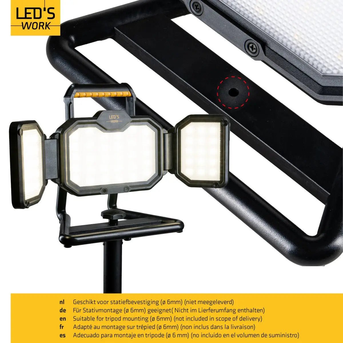 LED's Work LED Bouwlamp Werklamp Oplaadbaar 4000lm 30W Opvouwbaar & Compact - Top - Tools.nl
