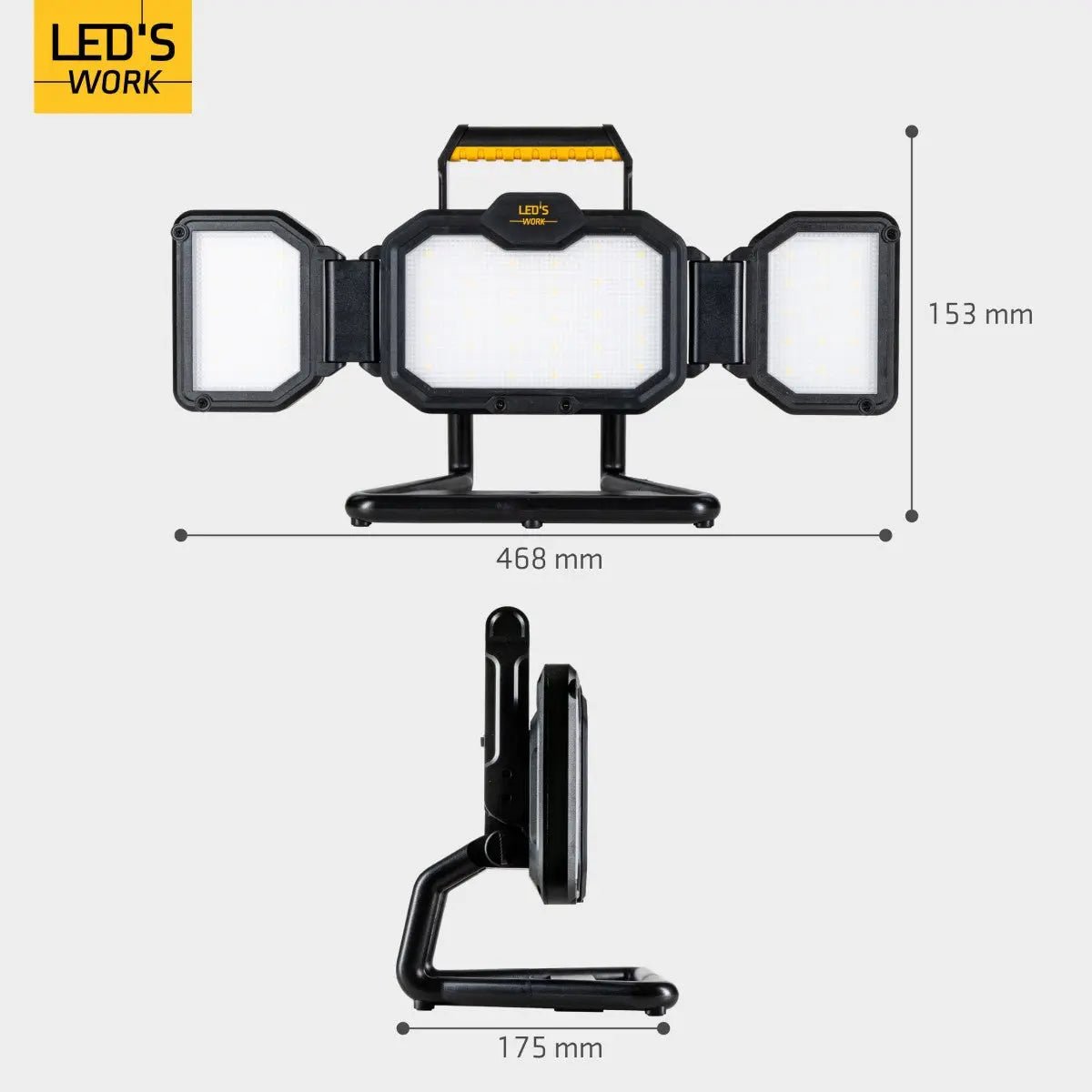 LED's Work LED Bouwlamp Werklamp Oplaadbaar 4000lm 30W Opvouwbaar & Compact - Top - Tools.nl