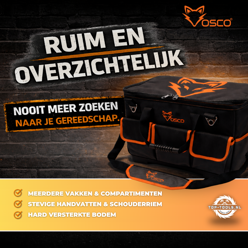 Vosco® Gereedschapstas XL - Stevig & Ruim Professioneel