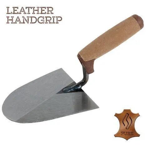 Super Prof Pure Right - Handed Masonry Trowel – 180mm, Leather Handle - Top - Tools.nl
