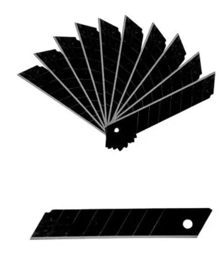 Top - Tools.nl Afbreekmesjes – 18mm Zwart Koolstofstaal – 10 Stuks - Top - Tools.nl