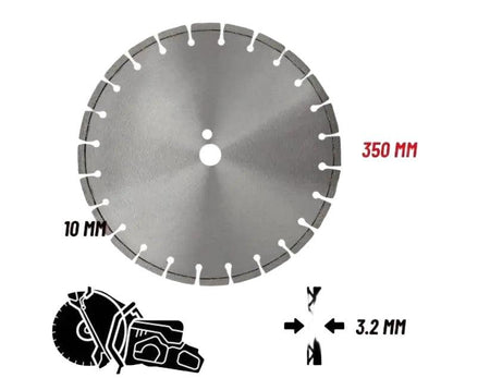 Top - Tools.nl Diamantschijf 350 mm – Gesegmenteerd voor Beton & Steen - Top - Tools.nl