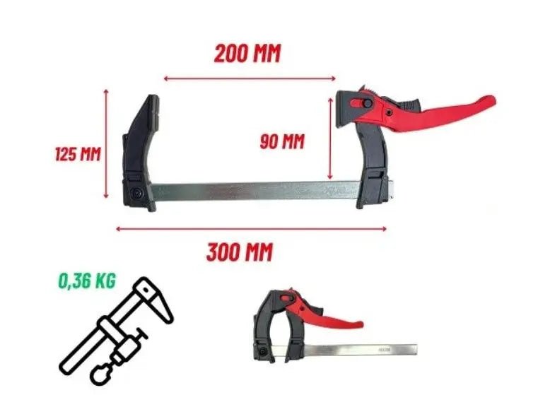 Top - Tools.nl Snelspanner Lijmtang 200x90mm – Automatische Quick Klem - Top - Tools.nl
