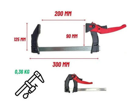 Top - Tools.nl Snelspanner Lijmtang 200x90mm – Automatische Quick Klem - Top - Tools.nl