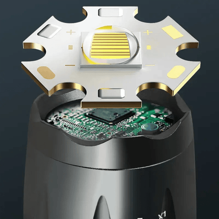 TOPCOM Waterdichte LED Zaklamp met Zoomfunctie – IP65 Aluminium - Top - Tools.nl