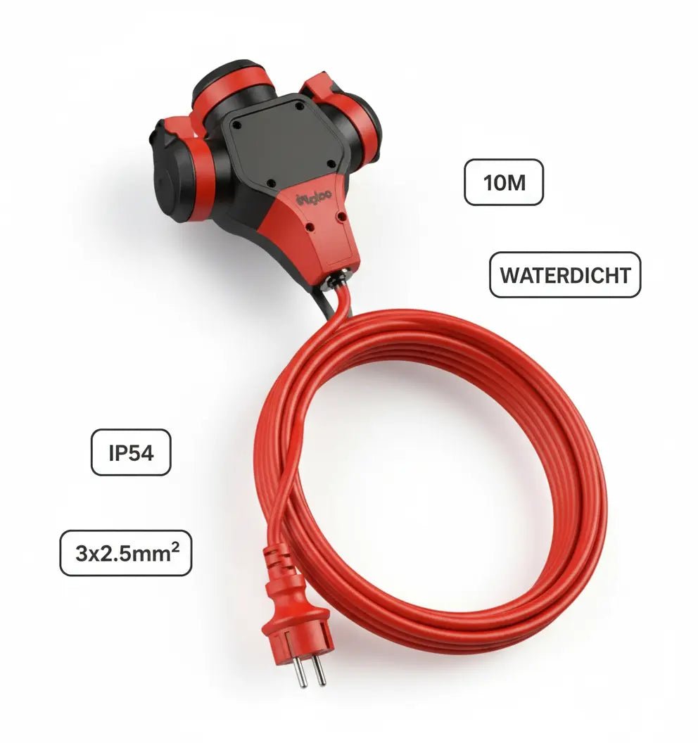 Verlengsnoer 10m – 3x2.5mm² IP54 Waterdicht - Top - Tools.nl