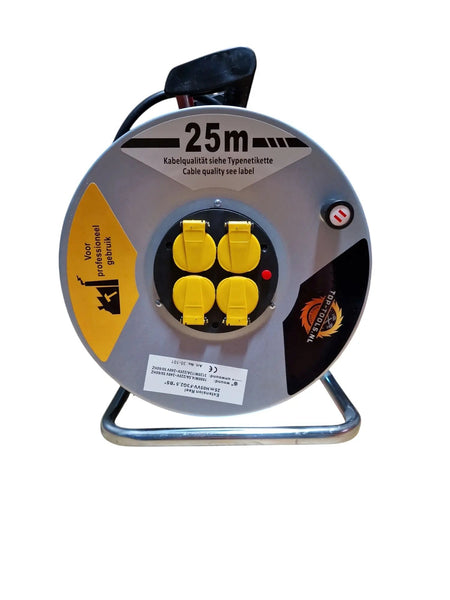 Verlengsnoer kabelhaspel 3x2.5mm² 4 stopcontacten met randaarde - Top - Tools.nl